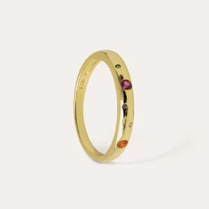 Outlet SINGULARU Anillo Colors Space Plata Baño Oro