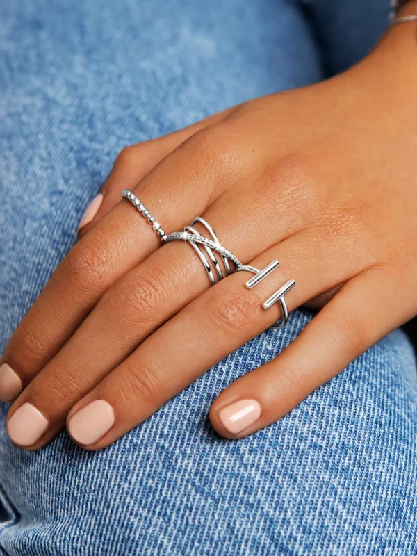 New SINGULARU Anillo Comete Plata