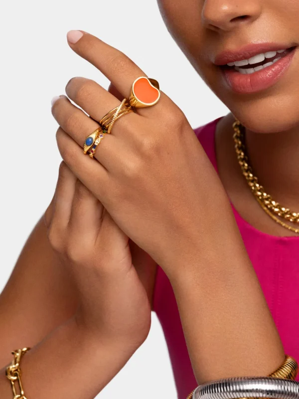 Fashion SINGULARU Anillo Comete Plata Baño Oro