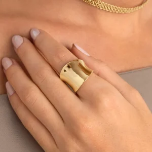 Clearance SINGULARU Anillo Dasy Boho Baño Oro