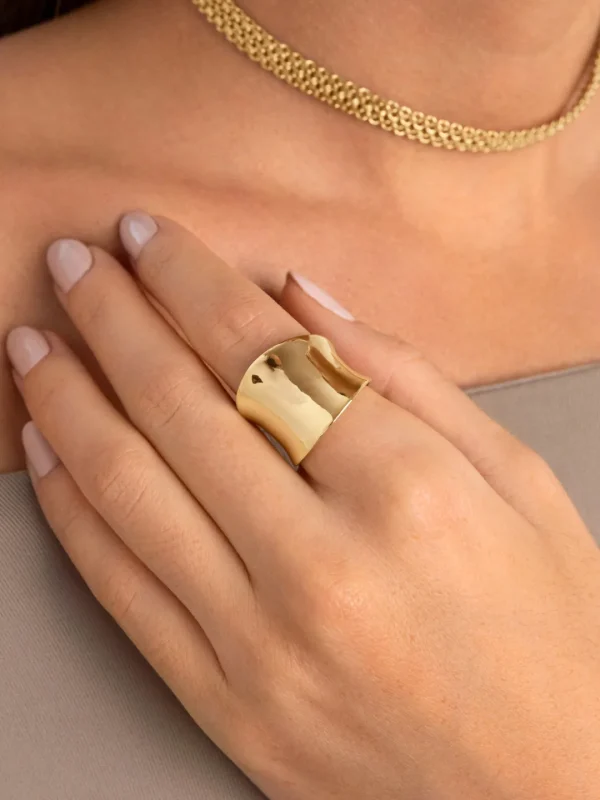 Clearance SINGULARU Anillo Dasy Boho Baño Oro