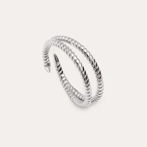 Fashion SINGULARU Anillo Doble Twist Plata