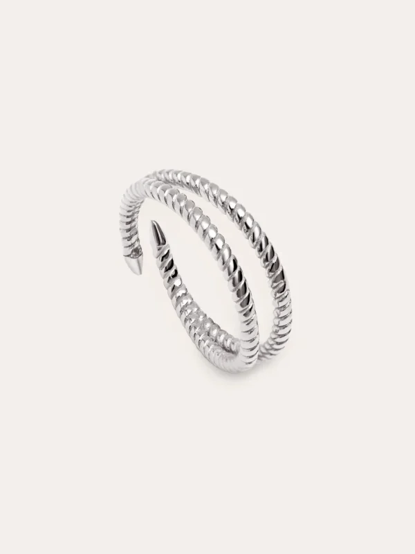 Fashion SINGULARU Anillo Doble Twist Plata