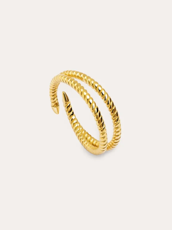 Discount SINGULARU Anillo Doble Twist Plata Baño Oro