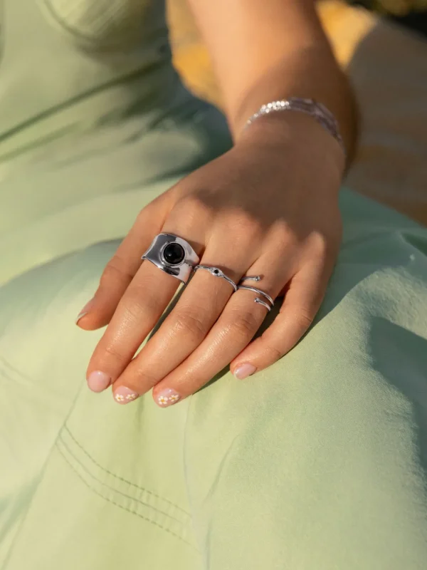 Discount SINGULARU Anillo Double Dot Plata