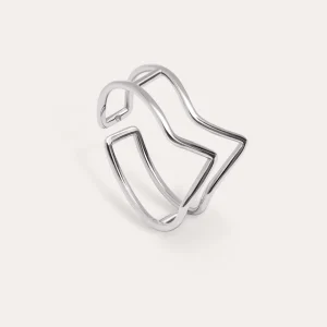 New SINGULARU Anillo Double Peak Plata