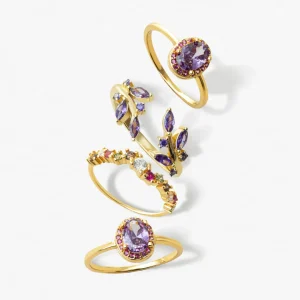 Best SINGULARU Anillo Grape Colors Plata Baño Oro