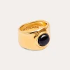 Online SINGULARU Anillo My Onyx Baño Oro