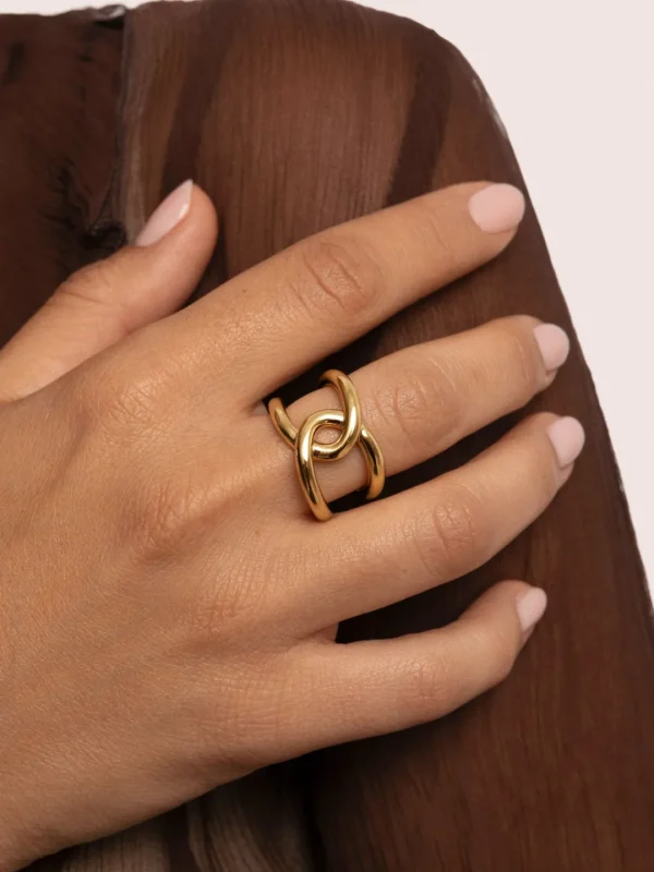 Outlet SINGULARU Anillo One Link Baño Oro
