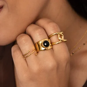 Outlet SINGULARU Anillo One Link Baño Oro