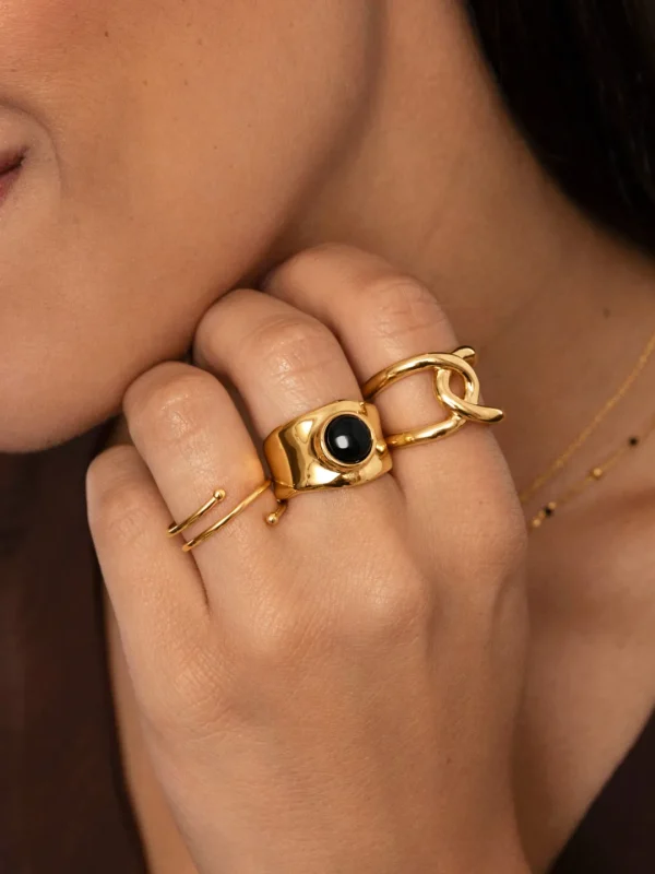 Outlet SINGULARU Anillo One Link Baño Oro