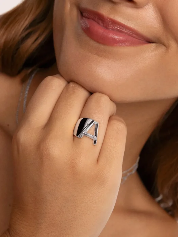 Sale SINGULARU Anillo Personalizado Letter Signet