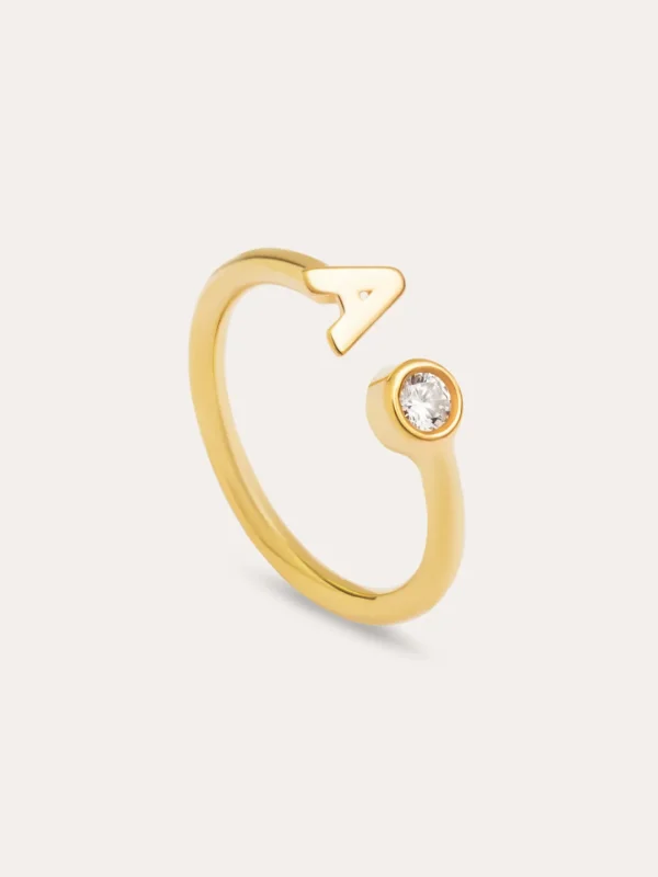 Outlet SINGULARU Anillo Personalizado Letter Spark Plata Baño Oro