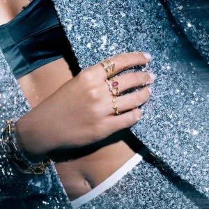 Outlet SINGULARU Anillo Personalizado Letter Spark Plata Baño Oro