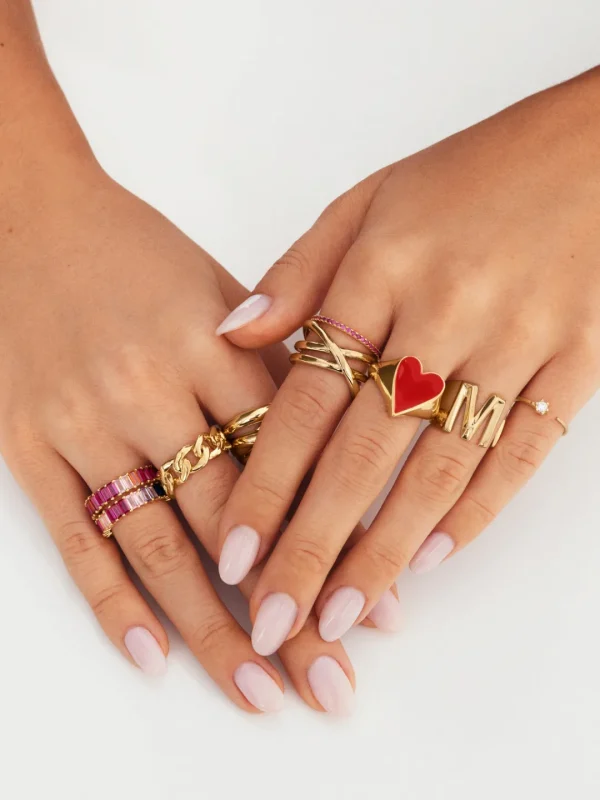 Outlet SINGULARU Anillo Personalizado Letter Signet Baño Oro