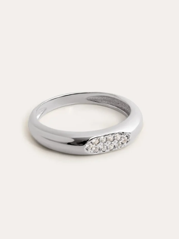 Online SINGULARU Anillo Signet Ivory Plata