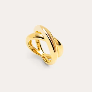 New SINGULARU Anillo Single Cross Baño Oro