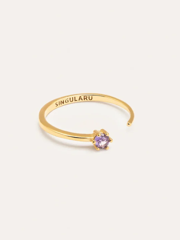 Sale SINGULARU Anillo Sophie Lavande Plata Baño Oro
