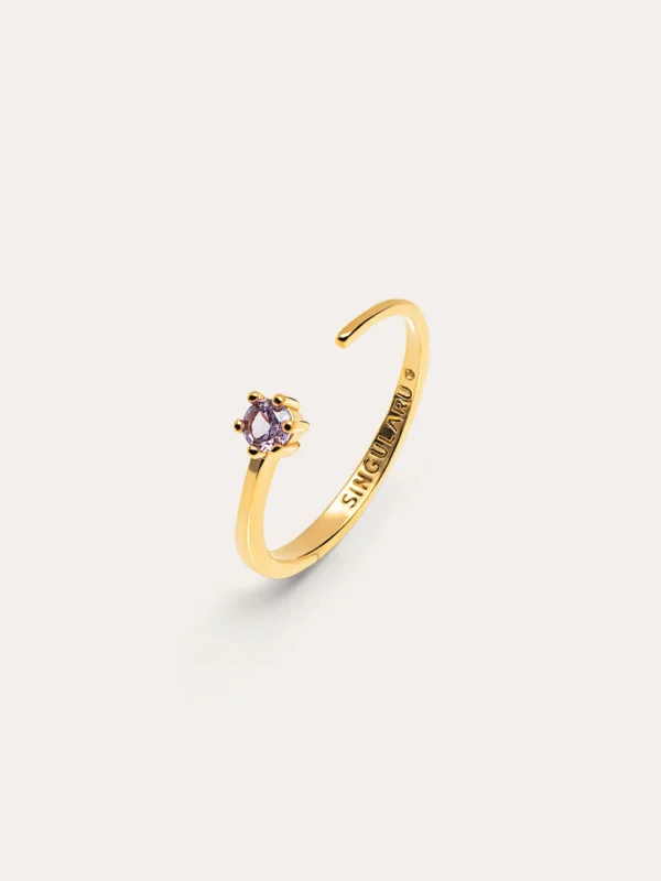 Sale SINGULARU Anillo Sophie Lavande Plata Baño Oro