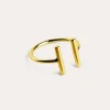 Fashion SINGULARU Anillo Sticks Plata Baño Oro