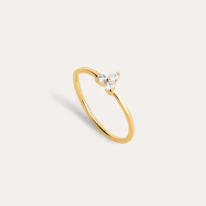 Discount SINGULARU Anillo Trebol Plata Baño Oro