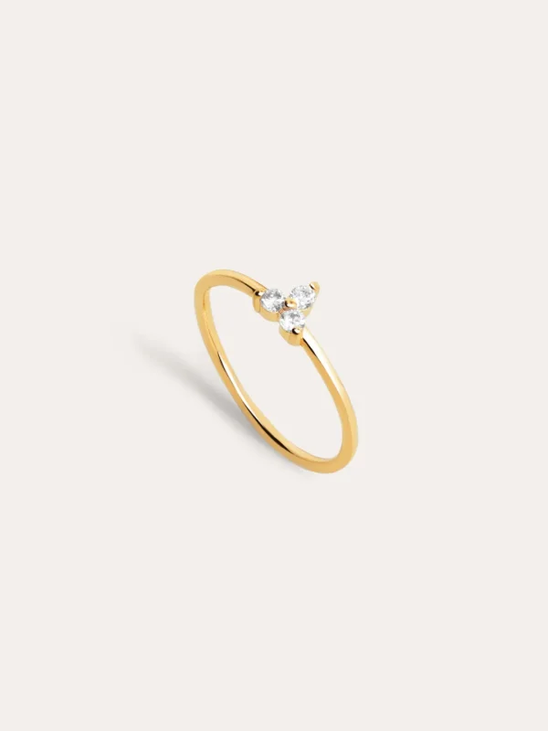 Discount SINGULARU Anillo Trebol Plata Baño Oro