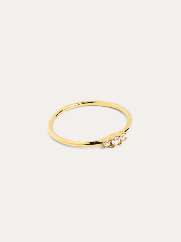 New SINGULARU Anillo Trini Spark Plata Baño Oro