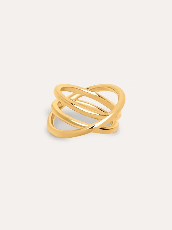 Fashion SINGULARU Anillo Trinity Baño Oro
