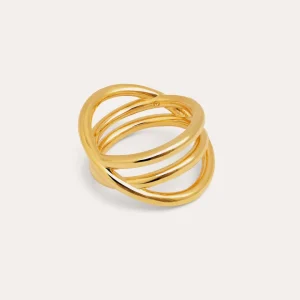 Fashion SINGULARU Anillo Trinity Baño Oro