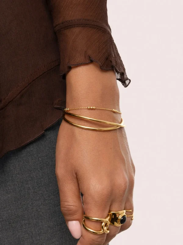 Online SINGULARU Brazalete Cruzado Acero Baño Oro