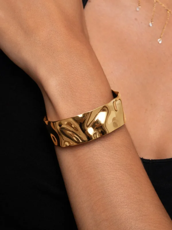 Sale SINGULARU Brazalete Marea Acero Baño Oro