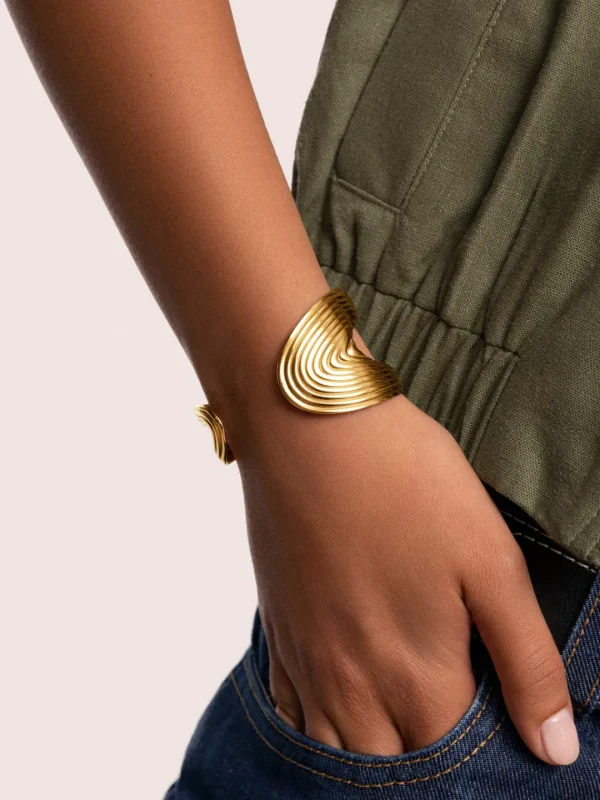 Online SINGULARU Brazalete Organic Sea Acero Baño Oro