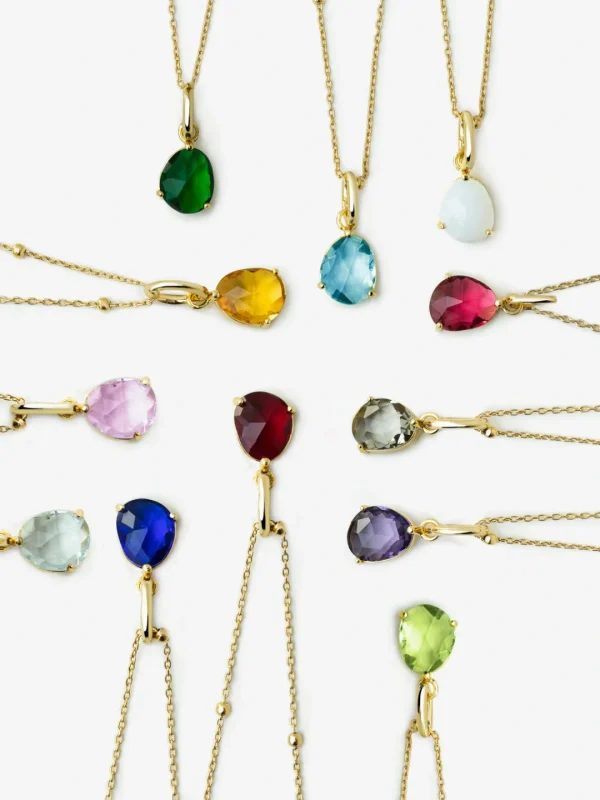 Hot SINGULARU Charm Birthstones Plata Baño Oro