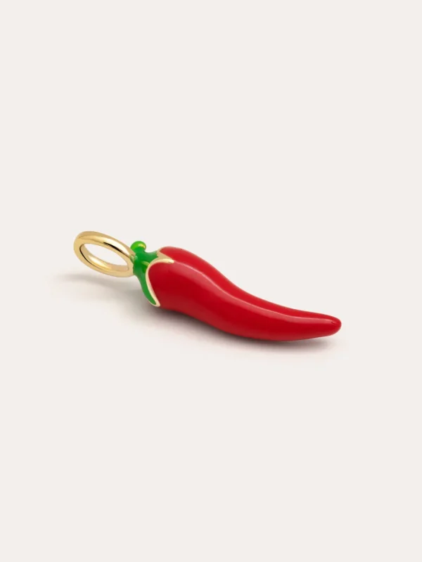 New SINGULARU Charm Chili Pepper Baño Oro