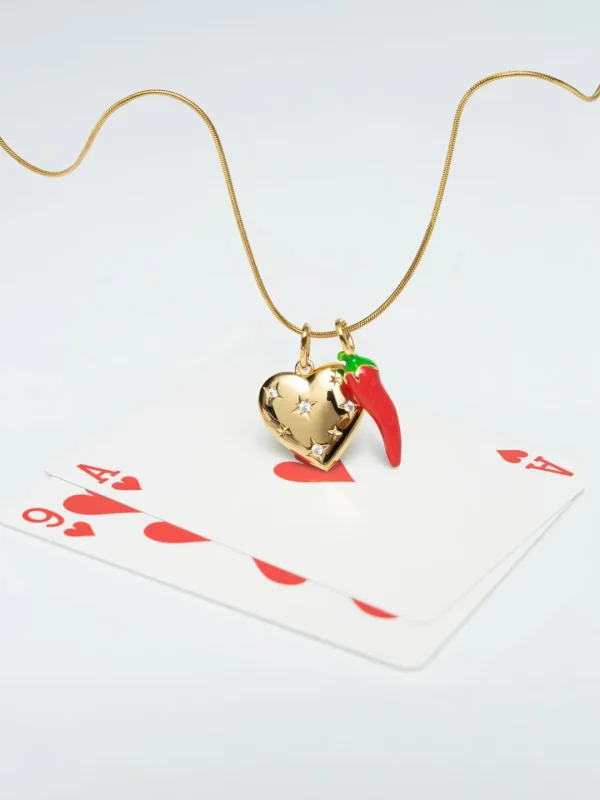 New SINGULARU Charm Chili Pepper Baño Oro