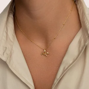 Best SINGULARU Charm Mini Perro Teckel Enamel Sky Baño Oro