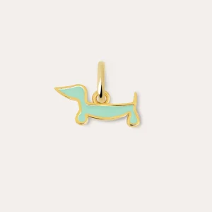 Best SINGULARU Charm Mini Perro Teckel Enamel Sky Baño Oro