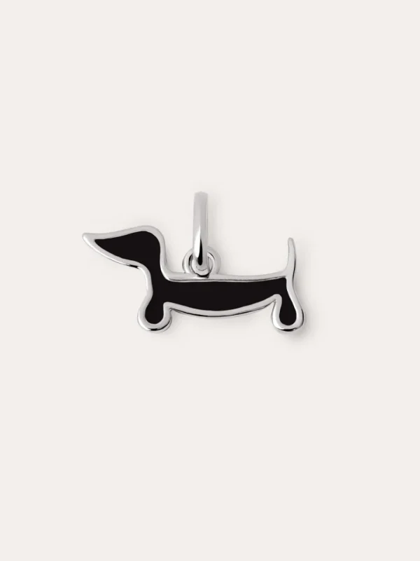 Hot SINGULARU Charm Perro Teckel Enamel Black