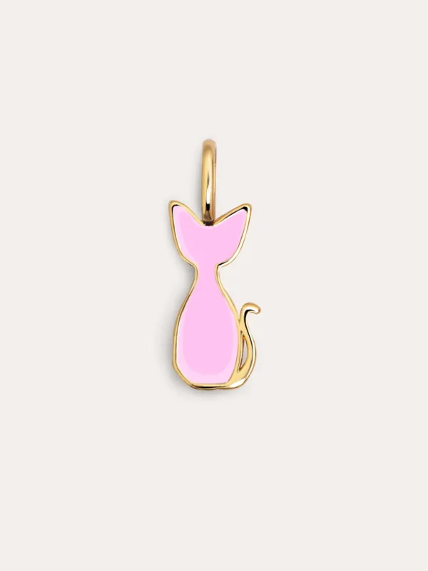 Discount SINGULARU Charm Salem Gato Enamel Rosa Baño Oro