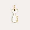 New SINGULARU Charm Salem Gato Enamel White Baño Oro