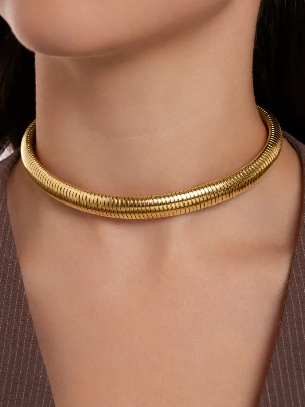 Online SINGULARU Choker Belt Acero Baño Oro