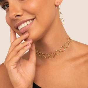 New SINGULARU Choker Circles & Circles Acero Baño Oro