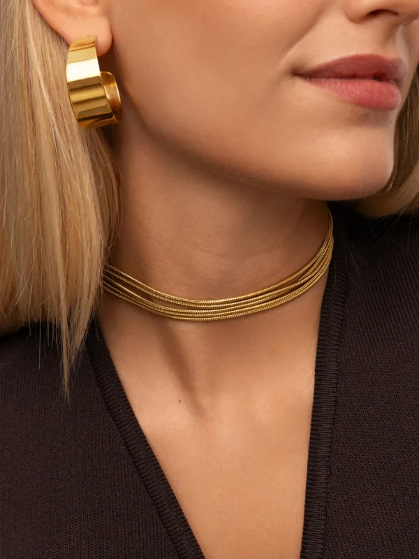 Outlet SINGULARU Choker Cleopatra Acero Baño Oro