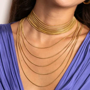 Clearance SINGULARU Choker Cleopatra Premium Acero Baño Oro