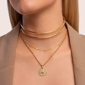 Discount SINGULARU Choker Double Ring Baño Oro