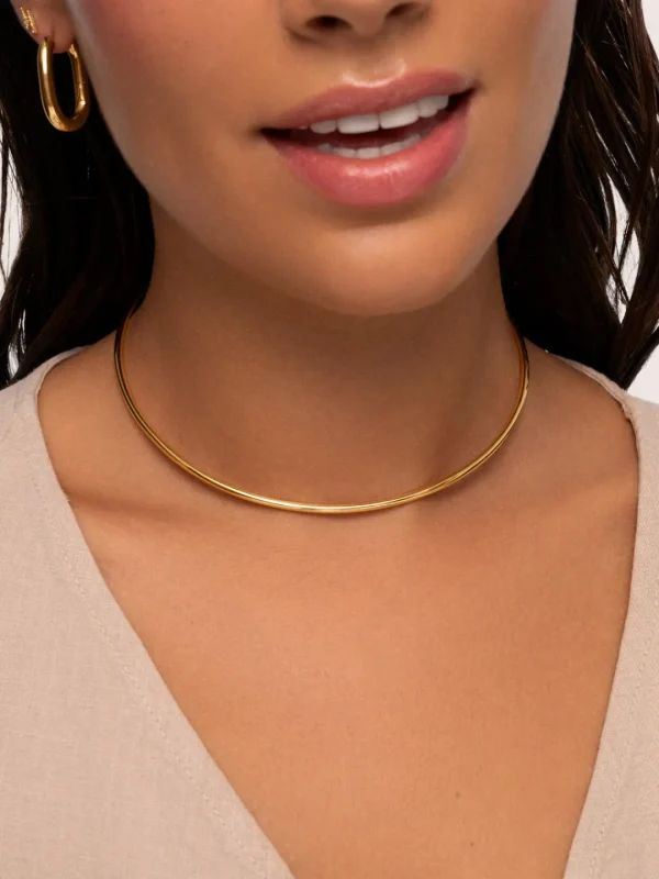 New SINGULARU Choker Line Chain Acero Baño Oro