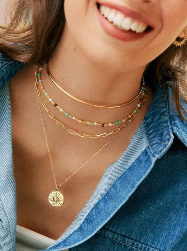 New SINGULARU Choker Line Chain Acero Baño Oro