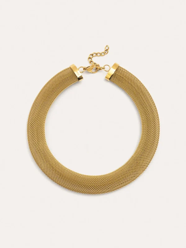 New SINGULARU Choker Mesh Acero Baño Oro