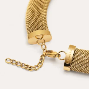 New SINGULARU Choker Mesh Acero Baño Oro