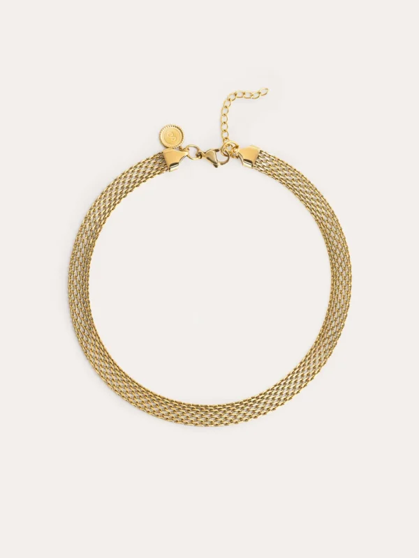 Sale SINGULARU Choker Tape Acero Baño Oro